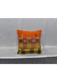 Resim Zehra Abla Halı Yeni El Dokuma Patchwork Kırkyama Dekoratif Kilim Kırlent Yastık Kılıfı 6476 Çok Renkli 