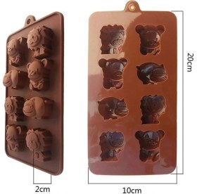 Resim Silikon Kalıp Safari Hayvanları Şekilli 8 Li 