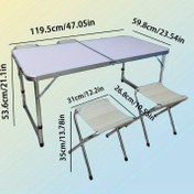 Resim Katlanabilir Metal Çerçeveli ve Kolay Temizlenebilir Yüzeyli Outdoor Masa - Kamp, Plaj, Piknik, Yürüyüş için Kompakt Taşınabilir Tasarım - Hafif MDF Üst, Montaj Gerektirmez, Katlanır Kamp Masası, Alan Tasarrufu Sağlayan Mobilya, Sağlam Yapı, Piknik Severler İçin 
