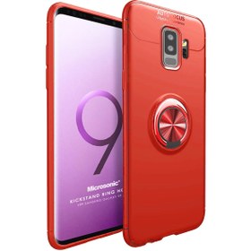 Resim Microsonic Samsung Galaxy S9 Plus Kılıf Kickstand Ring Holder Kırmızı 