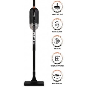 Resim Fantom Pratıc-Xl P 1300 Toz Torbasız Dikey Süpürge Siyah 