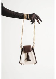 Resim Aron Atelier Pyramid Zincir Askılı Halkalı Kadın El Çantası Ve Çapraz Çanta Kahve 