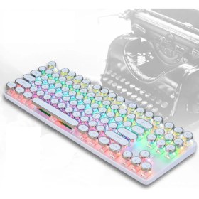 Resim CoverZone Leaven K550 Kablolu Klavye Daktilo Tarzı Su Geçirmez LED Rgb Gökkuşağı Renler Mekanik Oyuncu Işıklı Klavye Ergonomik Tasarım Rahat 150CM Kablo Uzunluğu Kullanım Bilgisayar Pc Için 