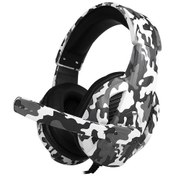 Resim Skycity Kubıte T-173 40mm Sürücüli 3.5mm Kablolu Oyun Kulaklığı - Dönüştürülebilir Mikrofon, Yumuşak Pu Yastık, Çoklu Cihaz Uyumlu Kamuflaj Gri 10" 