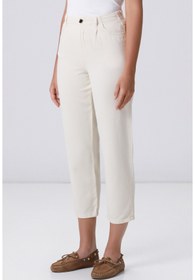 Resim Network Kırık Beyaz Tencel Karışımlı Casual Pantolon 