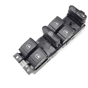 Resim VW Passat B5.5 2001-05 Sol Ön Kapı Dörtlü Cam Düğmesi 1J4959857B 