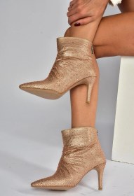 Resim V572127214 Bronz Sim Taşlı İnce Topuklu Abiye Bot Bronz-sim 