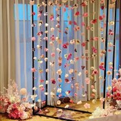Resim Rastgele 30 Renkli Çiçek Balıkçılık İpi ile El Yapımı DIY, Ev Dekorasyonu, Düğün Süslemesi, Alışveriş Merkezi Süsleme ve Perde Dekoru için Uygun, Romantik Sıcak Bir Hava Yaratır 