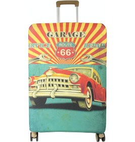Resim My Saraciye My 155 Route 66 Valiz İçin Kılıf Büyük Boy Kırmızı 