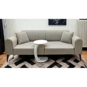 Resim İdeal Üçlü Koltuk Nubuk Keten 