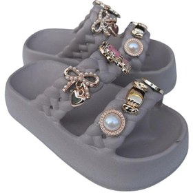 Resim rs riva shoes Kız Çocuk Havuz Plaj Tatil Günlük Yazlık Rahat Kaydırmaz Tabanlı Emoji TaşlıTerlik 
