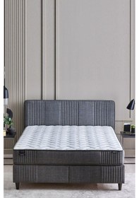 Resim Wool Sense Yatak - Baza - Başlık Set - Koyu Gri 160x200 