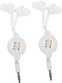 Resim NUOBESTY 2pcs Mp3 Çift Geri Çekilebilir Kulak Içi Kulaklıklar, Spor Seyahati Ve Günlük Kullanım Için Net Taşınabilir Ve Konforlu Kablolu Kulaklıklara Sahip Gürültü Izolasyonlu 