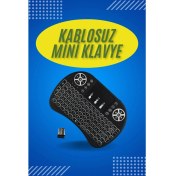 Resim Işıklı Kablosuz Mini Klavye ve Dokunmatik Mouse Seti Türkçe Kablosuz 