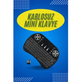 Resim Işıklı Kablosuz Mini Klavye ve Dokunmatik Mouse Seti Türkçe Kablosuz 