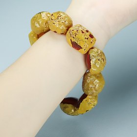 Resim İnce ve şık amber boncuklu bilezik - Unisex, Gerçek Amber, El Yapımı, Hediye için Mükemmel, Bohem Tarzı, Tüm Mevsimler İçin Aksesuar, Bohem Takı|İnce ve Şık Bilezik|Doğal Amber Boncukları 