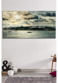 Resim İstanbul Deniz Şehir Tarihi Yarımada Muhteşem Manzara Kanvas Tablo 140 x 70 