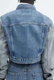 Resim Mango Markalı İki Renkli Denim Mont 