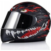 Resim Ls2 Rapıd 2 Kaıju Mat Siyah-kırmızı Fullface Motosiklet Kaskı Gri Camlı Sıyah-Kırmızı 