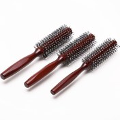 Resim 1pc TonySasa Profesyonel Saç Tarak, Naylon Tüylü Yuvarlak Silindir Tarak, Blow Drying ve Curling için, Lotus Ağacı Sap, Kadınlar İçin Salon Kalitesi Saç Düzenleme Aracı Ev Kullanımı 