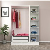 Resim Minar Kale 135cm Giyinme Dolabı 190 Lık - Beyaz 