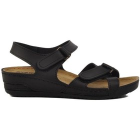 Resim Siyah Kadın Dolgu Topuk Sandalet 02-380 Z Siyah 