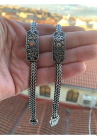 Resim Mardin Hasır El İşi Güneş Sembolü Erkek Bileklik Gümüş 