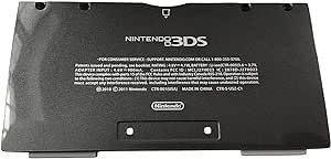 Resim 3DS Ekstra Alt Kabuk Arka Kapak Plakası Siyah Değiştirme, Nintendo 3DS El Oyun Konsolu ile Uyumlu, DIY Alt Pil Muhafazası Kapak Plakası Yedek Parça Aksesuarları 