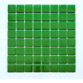 Resim MozaiKristaL Yaşam alanlarının tüm yüzeyleri için 38x38x5 mm Yeşil Cam Mozaik ( 1 Koli = 1 m2 Fiyatıdır ) 