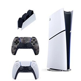 Resim Sony Playstation 5 Slim Digital + 2. Kamuflaj Dualsense + Şarj İstasyonu (İthalatçı Garantili) 