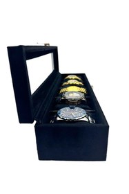 Resim Dijital Çarşı Richbox 5'li Saat Kutusu Siyah Alcantara Süet 