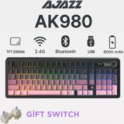 Resim Ak980 3 Modlu Hot-swap Tft Ekranlı Mekanik Oyun Klavyesi-8.000 Mah Batarya Dinamik Rgb 