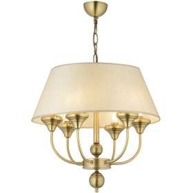 Resim Lampaluce Teodora Modern Şapkalı Klasik Sarkıt Avize Tasarımı 6'lı Sarı 50cm Eskitme 