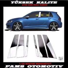 Resim Vw Golf 7 Hb Krom Kapı Direk Seti 6 Prç P.Çelik 2013-2019 Arası 