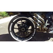 Resim Performance Stickers Diablo Kuyruk Motorsiklet Lastik Yazısı Lastik Stiker 15 Inç Ile 19inç Arası Uyumlu Beyaz 
