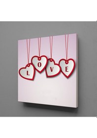 Resim Love Kalpli Kanvas Tablo 110x110cm 