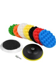 Resim Creatorally 10 Adet Sünger Parlatma Parlatıcı Ağda Ped Kiti Araba Parlatıcı Tampon Matkap Adaptörü Ile 4" (Yurt Dışından) 