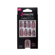 Resim Nascita Luxe Edition Badem Pembe Siyah Takma Tırnak S282 24'lü 