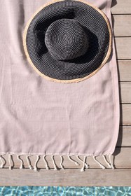 Resim Tan Dokulu Peştemal Gül Kurusu - Gül Kurusu / 100x175 