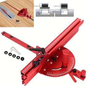 Resim 1 Takım Ağır Hizmet Tipi 400mm Açı Ölçer, Ray Durdurma Sistemi, Ayarlanabilir Çit ve Kılavuz Ray - M6 Vidalı Hassas Ahşap İşleme, T-Ray Uyumlu (30mm/45mm) Masa Testereleri, Router Masaları, DIY Marangozluk İçin (Pirinç Kulp) 