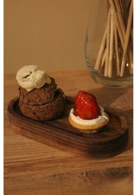 Resim Ağaç El Yapımı Doğal Sunumluk & Çerezlik Ve Yağdanlık 17cm 