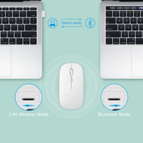Resim Microcase 1600 Dpı Şarj Edilebilir 2.4 Ghz Çift Modlu Bluetooth Kablosuz Mouse - AL2675 Beyaz 