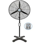 Resim HIMS HEF-AK750 210W 75 cm Siyah 3 Kanat Kumandalı Sanayi Tipi Ayaklı Vantilatör 