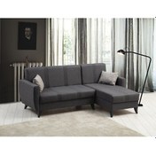 Resim Zaden Sandıklı Bazalı L Köşe Koltuk - Koyu Gri 