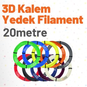 Resim 3DFIX 3D Kalem Yedek Filament Seti 10 Renk PLA 