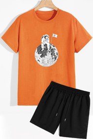 Resim trendypassion Uzay Temalı Şort T-shirt Eşofman Takımı 