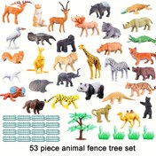 Resim 53 Mini Orman Hayvanı Modeli Seti, Hayvan Oyuncakları ve Hayvan Dünyası Simülasyonları ile Tamamlanmış, Çitler ve Ağaçlar ile Etkinleştirilmiş, Doğum Günleri, Noel ve Eğitici Partiler sırasında Ebeveyn-İnteraksiyon için Mükemmel. 