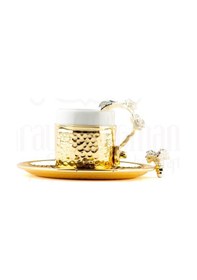 Resim Nikel Güllü Kahve Fincanı Altın 