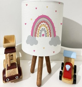 Resim dekomingo PEMBE GÖKKUŞAĞI BULUT DESENLİ BEBEK VE ÇOCUK ODASI 