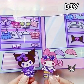 Resim SaorioDIY Quiet Book Craft Kit - Kesilmeye Gerek Yok, for Hello Kitty ve Arkadaşları İçin, 3D Kartlar ve Aktivite Kitabı, Elbiseler, Ayakkabılar vb. İçerir, Canlı Kitap Yapma Seti | Etkileşimli Kitap Yapma Kiti 
